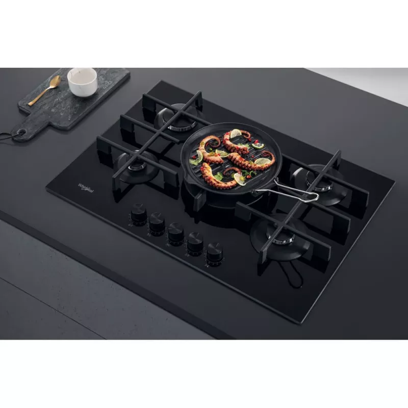 Whirlpool AKWL 728/NB Black Built-in 75 cm Gas 5 zone(s)