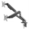 GEMBIRD Adjustable Desk Mounted Double Monitor Arm, Space Grey