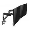 GEMBIRD Adjustable Desk Mounted Double Monitor Arm, Space Grey