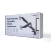 GEMBIRD Adjustable Desk Mounted Double Monitor Arm, Space Grey