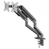 GEMBIRD Adjustable Desk Mounted Double Monitor Arm, Space Grey
