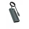 ICY BOX IB-HUB1457-C31 USB 3.2 Gen 1 (3.1 Gen 1) Type-C 10000 Mbit/s Blue, Grey