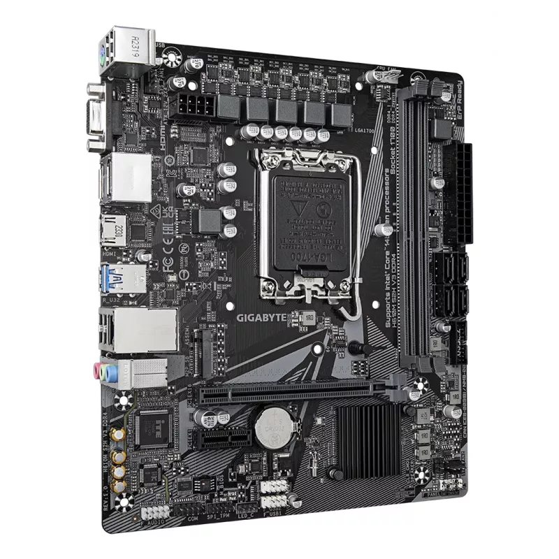 GIGABYTE H610M S2H V3 DDR4 Motherboard - Supports Intel Core 14th CPUs, 4+1+1 Hybrid Digital VRM, up to 3200MHz DDR4, 1xPCIe 3.0 M.2, GbE LAN , USB 3.2 Gen 1