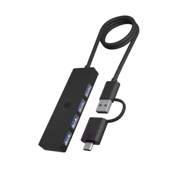 ICY BOX IB-HUB1424-C3 USB 3.2 Gen 1 (3.1 Gen 1) Type-A + Type-C 5000 Mbit/s Black