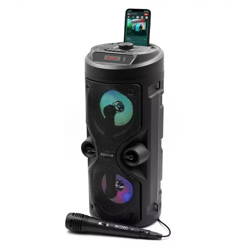 Portable stereo speaker SQUEAK SQ1004 Harmony BT 5.0, 40W RMS, Bluetooth 5.0, FM, LED, 8h battery, Black