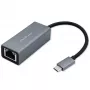 Qoltec 50352 RJ-45 Interface Card USB Type-C Female Grey