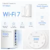 TP-Link BE19000 Whole Home Mesh Wi-Fi 7 System(Tri-Band), White, Internal, Mesh system, CE: