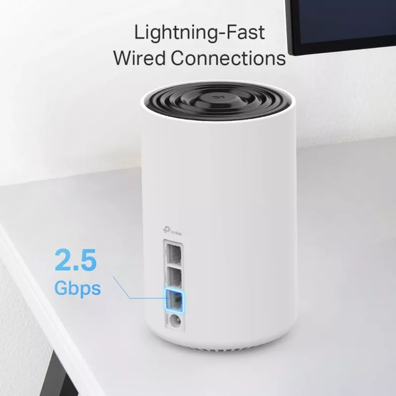 TP-Link AXE5400 Whole Home Mesh Wi-Fi 6E System(Tri-Band), White, Internal, Mesh system, 500 m², FCC: