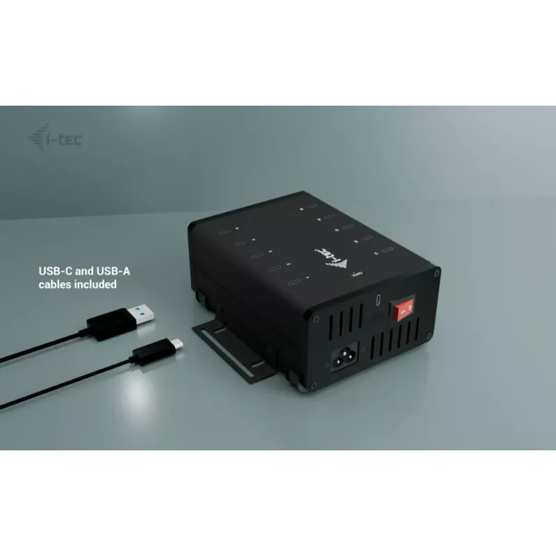 i-tec USB-C/USB-A Metal Charging + data HUB, 15W per port, 10x USB-C