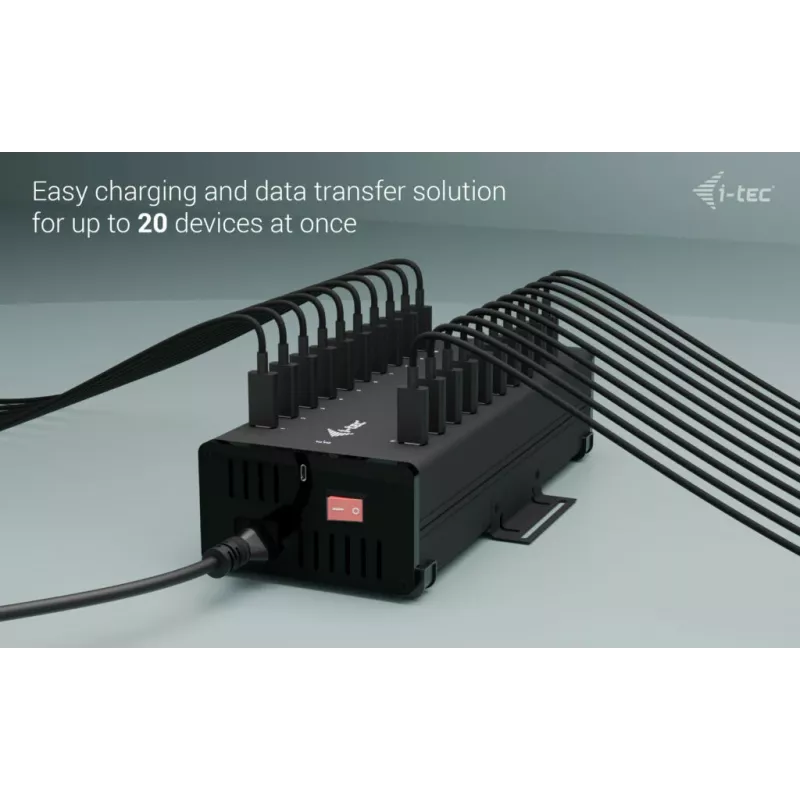 i-tec USB-C/USB-A Metal Charging + data HUB, 15W per port, 20x USB-C