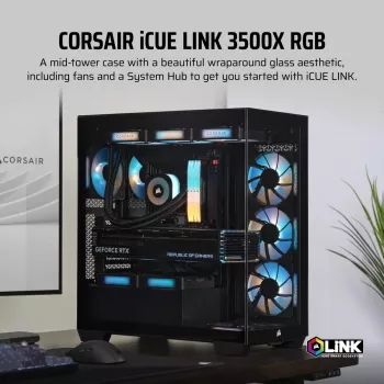 CORSAIR Pc Case - Icue Link 3500x RGB Mid-tower