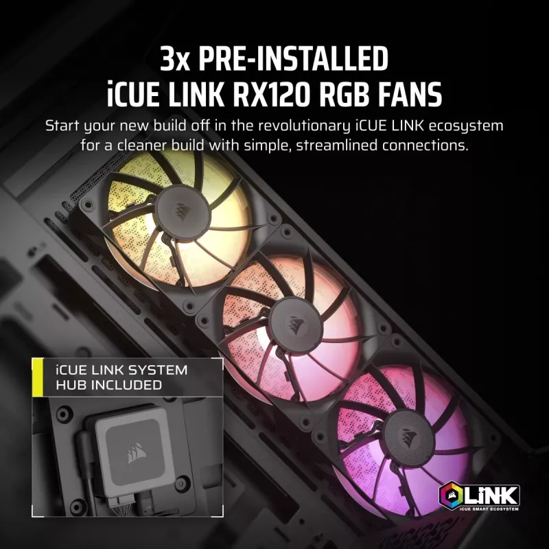 CORSAIR Pc Case - Icue Link 3500x RGB Mid-tower