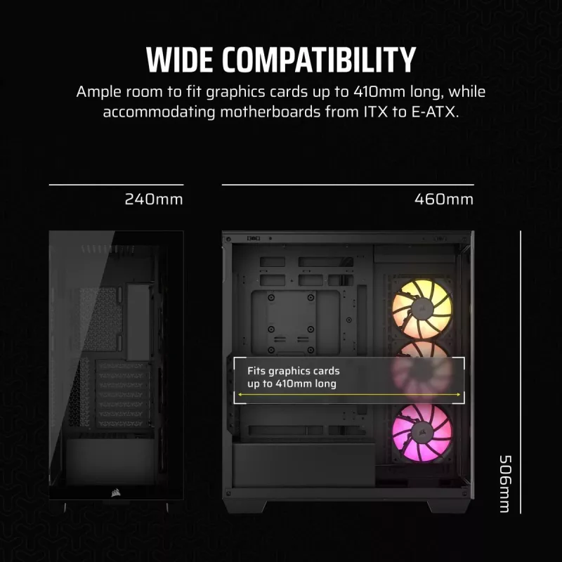 CORSAIR Pc Case - Icue Link 3500x RGB Mid-tower