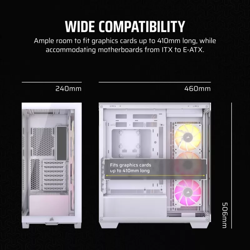 CORSAIR Pc Case - Icue Link 3500x RGB Mid-tower - White