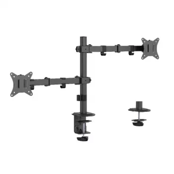 GEMBIRD Adjustable Desk Mounted Double Monitor Arm, 17in-32in