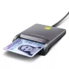 Axagon CRE-SM3T USB-A Smart / ID card Flat Reader, USB 2.0, 1.3 m, Black, 56 g