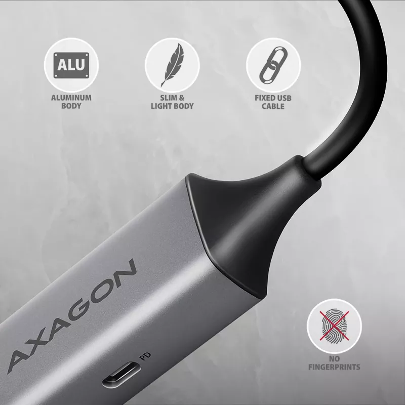 Axagon ADE-TXPD USB-C Gigabit Ethernet Adapter with PD 100W