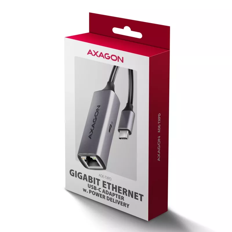 Axagon ADE-TXPD USB-C Gigabit Ethernet Adapter with PD 100W
