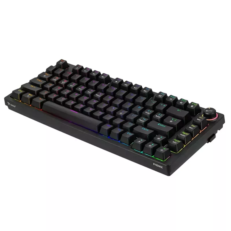 Gaming Keyboard Savio SAVGK-PHENIX YELLOW USB RF Wireless Bluetooth Mechanical 82 Keys RGB
