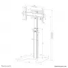 Neomounts FL45S-825BL1 TV floor stand 37-75 inch - TÜV, 70 kg, 94 cm (37 inch), 190.5 cm (75 inch), 100 x 100 mm, 600 x 400 mm, 1040 - 1570 mm