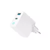 GEMBIRD 2-port 30W GaN USB fast charger LED white — 1x USB-C PD 30W, 1x USB-A, 100–240V, 92 g