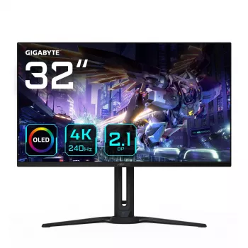 32” GIGABYTE AORUS FO32U2P OLED Gaming Monitor – 3840×2160 UHD, 240Hz, 0.03ms, 250 cd/m², KVM, DisplayPort 2.1