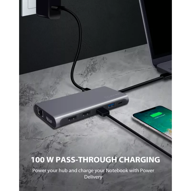 ICY BOX IB-DK4050-CPD Wired USB 3.2 Gen 1 (3.1 Gen 1) Type-C Anthracite