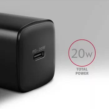 Wall Charger Axagon ACU-PD20 1x QC3.0/AFC/FCP/PD Type-C 20W Black
