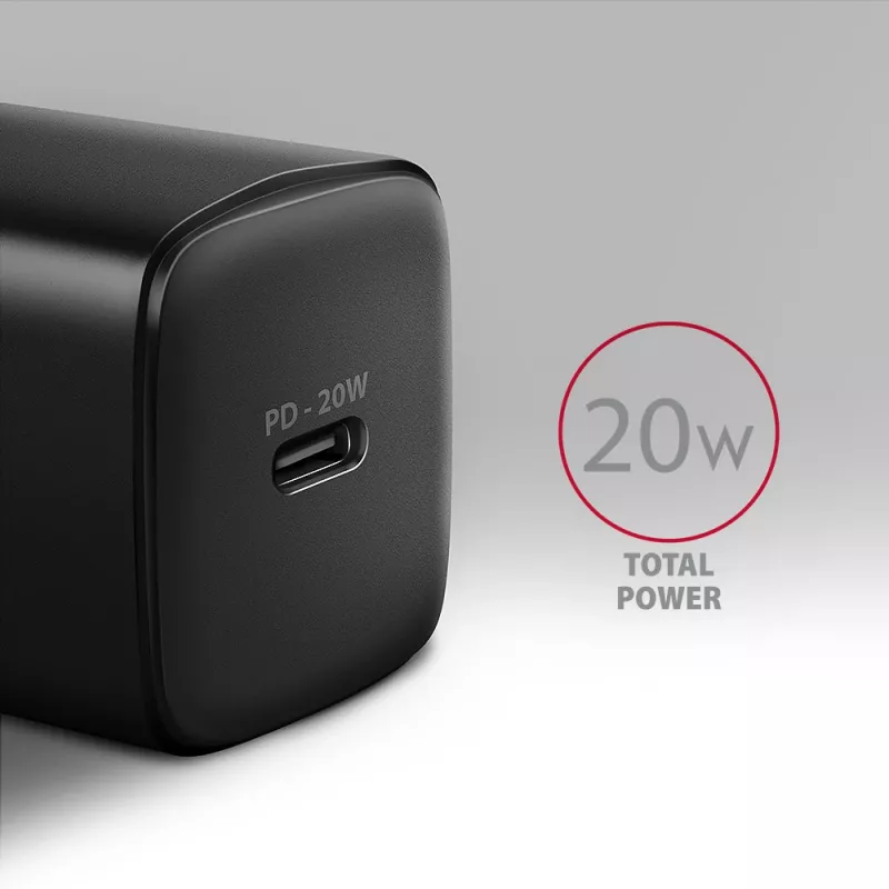Wall Charger Axagon ACU-PD20 1x QC3.0/AFC/FCP/PD Type-C 20W Black