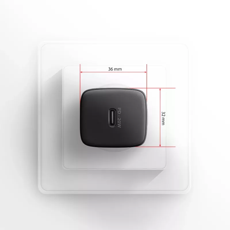 Wall Charger Axagon ACU-PD20 1x QC3.0/AFC/FCP/PD Type-C 20W Black
