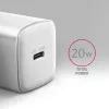 Axagon ACU-PD20W wall charger 1x QC3.0/AFC/FCP/PD type-C 20W white Mobile phone, Smartphone, Smartwatch, Tablet, Universal, Watch AC Fast charging Indoor