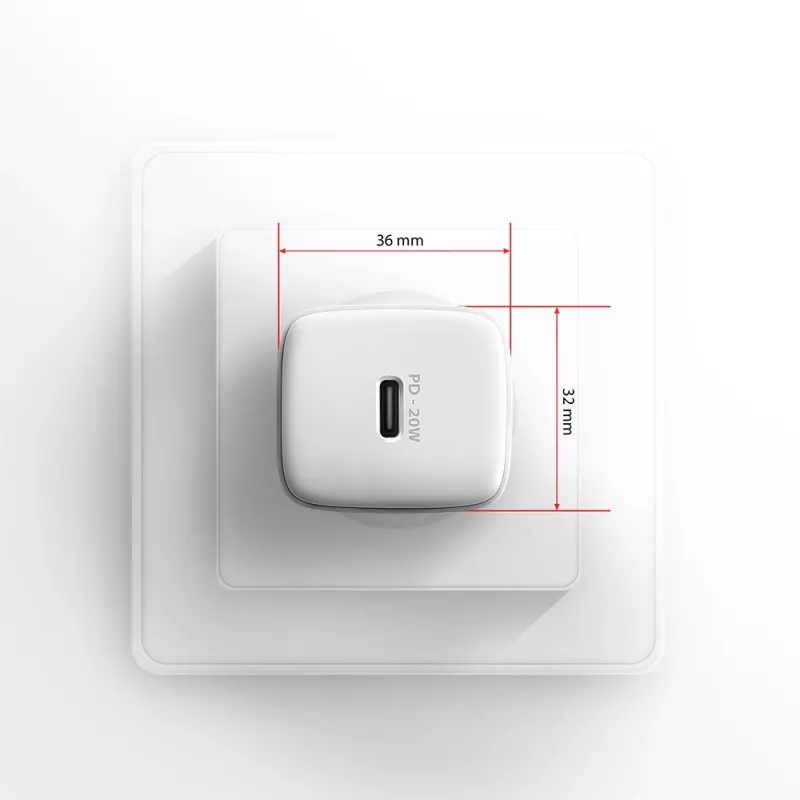 Axagon ACU-PD20W wall charger 1x QC3.0/AFC/FCP/PD type-C 20W white Mobile phone, Smartphone, Smartwatch, Tablet, Universal, Watch AC Fast charging Indoor