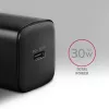 Axagon ACU-PD30 PD3.0 & QC4+ 1x OUTPUT wall charger 30W, Indoor, AC, Black