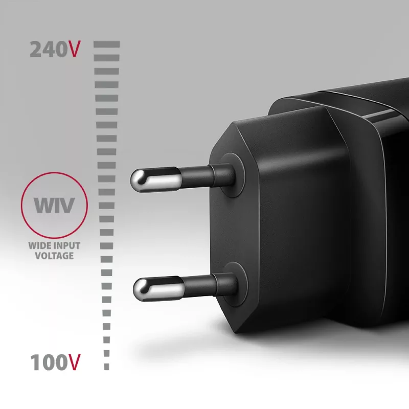 Axagon ACU-PD30 PD3.0 & QC4+ 1x OUTPUT wall charger 30W, Indoor, AC, Black