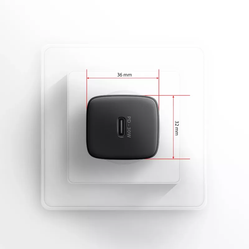 Axagon ACU-PD30 PD3.0 & QC4+ 1x OUTPUT wall charger 30W, Indoor, AC, Black
