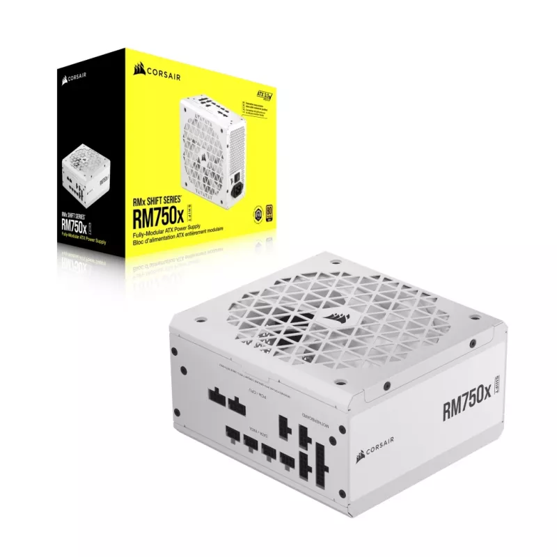 CORSAIR Power Supply - Rm750x Shift 80 Plus Gold Fully Modular ATX - White
