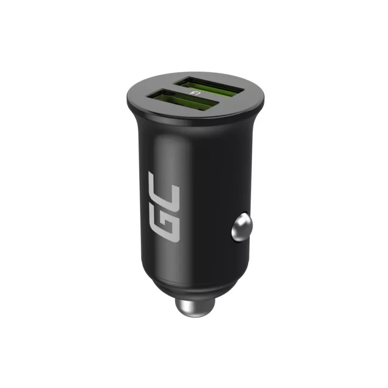 Car/Indoor Charger Green Cell CADM-GC-36AA 36W 2x USB-A Black for 3.6–12V power source