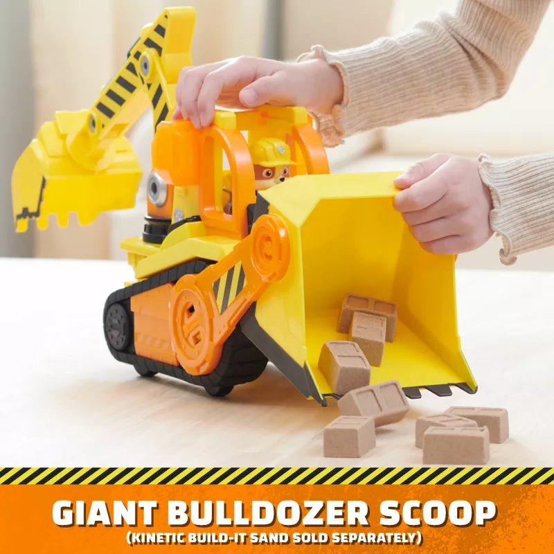 Rubble & Crew , Bark Yard Deluxe Bulldozer Construction Truck Toy with Lights, Sounds & Rubble Action Figure, Kids Toys for Boys & Girls Ages 3+