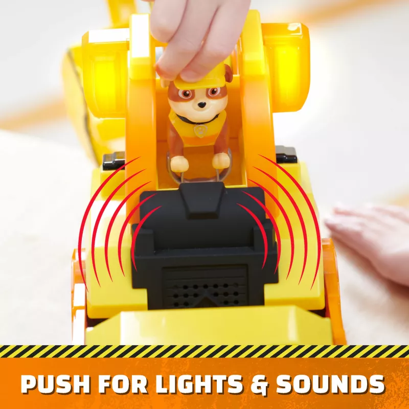 Rubble & Crew , Bark Yard Deluxe Bulldozer Construction Truck Toy with Lights, Sounds & Rubble Action Figure, Kids Toys for Boys & Girls Ages 3+