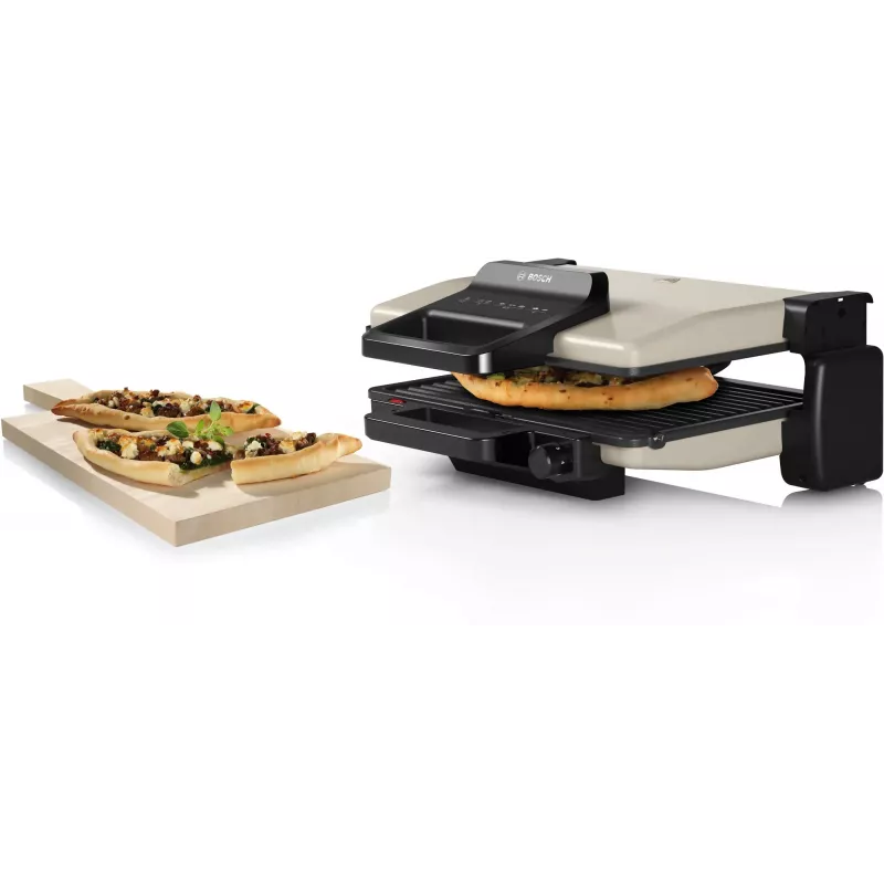 Contact grill Bosch TCG3302 2000W with 310x220 mm ceramic plates, adjustable thermostat, removable dishwasher-safe plates
