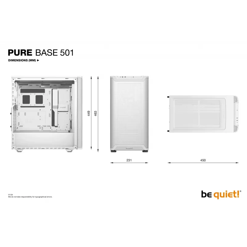 be quiet PURE BASE 501 Airflow Window White Midi Tower