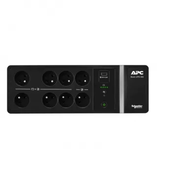 APC Back-UPS, 500VA/300W Floor/Wall Mount, 230V, 8x French/Belgian outlets, USB Type A Port, User Replaceable Battery