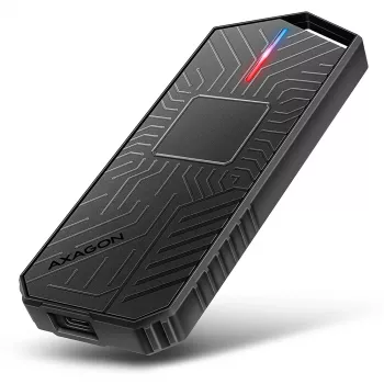 Axagon EEM2-GAM External USB-C 10Gbps metal box for M.2 NVMe & SATA SSD disks. Screwless
