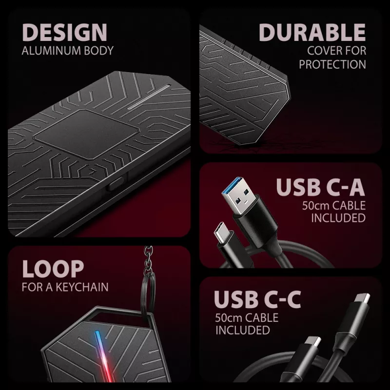 Axagon EEM2-GAM External USB-C 10Gbps metal box for M.2 NVMe & SATA SSD disks. Screwless