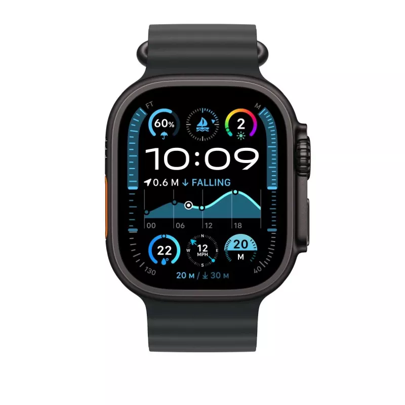 APPLE 49mm Black Ocean Band Extension - Black Titanium Finish