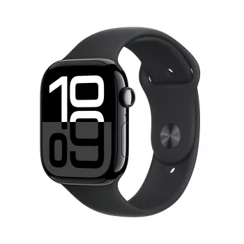 Smartwatch Apple Watch Series 10 GPS 46mm Jet Black Aluminium Case with Black Sport Band - S/M