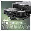 Axagon HMC-UFO USB-C Hub M.2 SATA/NVMe 1 Gbit/s Ethernet 384 kHz Audio Wired USB 3.2 Gen 2 (3.1 Gen 2) Type-C Black