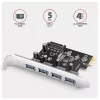 Axagon PCEU-430RS PCIe controller 4x ext. USB-A 5Gbps port, PCIe, USB 3.2 Gen 1 (3.1 Gen 1), Female, Full-height, PCIe 2.0, SATA 15-pin