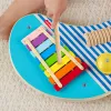 Fisher-Price Wooden Musical Table with Percussion Instrument Toys, 3 Wood Pieces