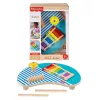 Fisher-Price Wooden Musical Table with Percussion Instrument Toys, 3 Wood Pieces